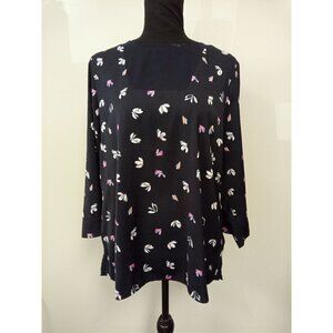 The Limited Women's Navy Blue 3/4 Long Sleeve Blouse size Large